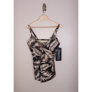 Miraclesuit‎ Love Knot Oasis Tropical Coastal Floral Tankini Top Size 14 NWT